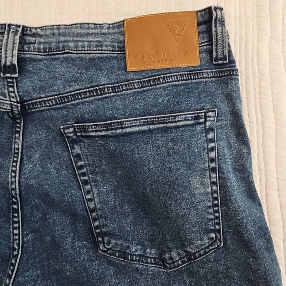 Guess Jeans Mateo Cargo Jeans Men's 36x32 Medium Wash Relaxed Fit Stretch NEW - Picture 13 of 16